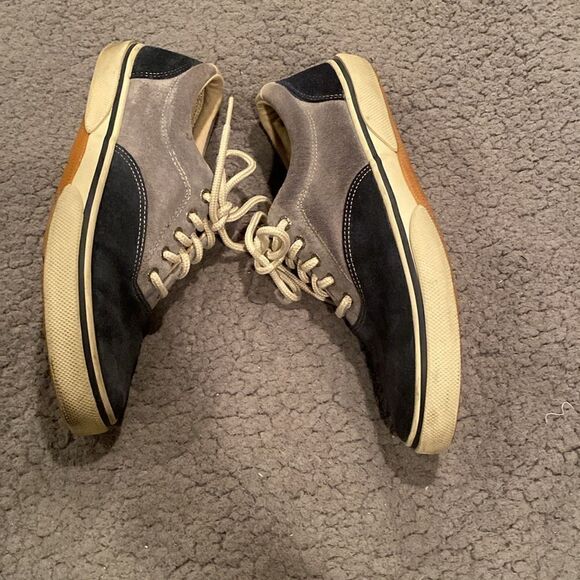 Sperry Men’s Topsiders Tie Up Navy & Grey Shoe Size 9.5 - Picture 3 of 6